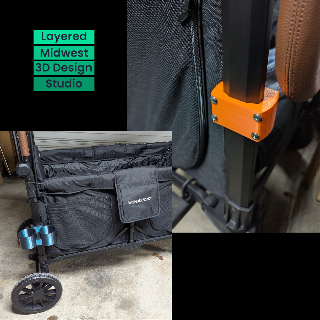 Wonderfold Wagon Theft Deterrent Tracker Mount | AirTag, Samsung SmartTag & Tile Pro | W1 / W2 / W4 | 3D Printed PETG | Made to Order