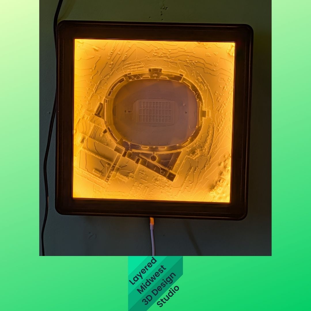 Lighted Topographical Map