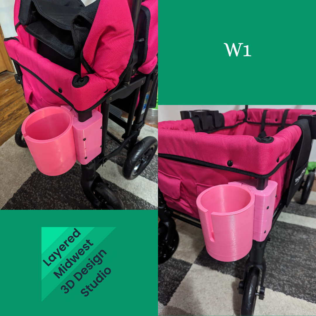 Oxygen Tank Mount for Wonderfold W1 / W2 / W4 Wagon | Optional IV Pole Holder | 3D Printed | Made to Order