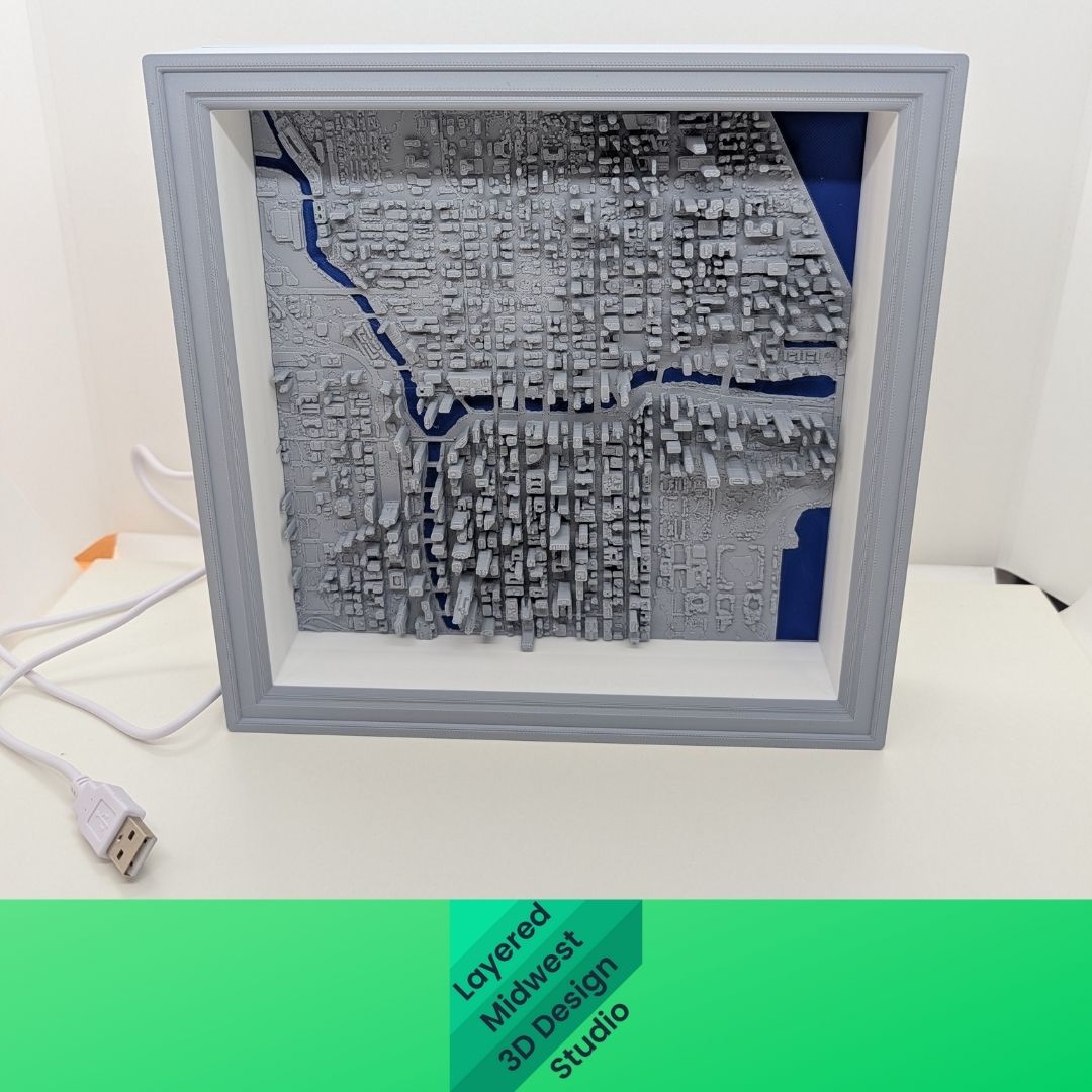 Lighted Topographical Map