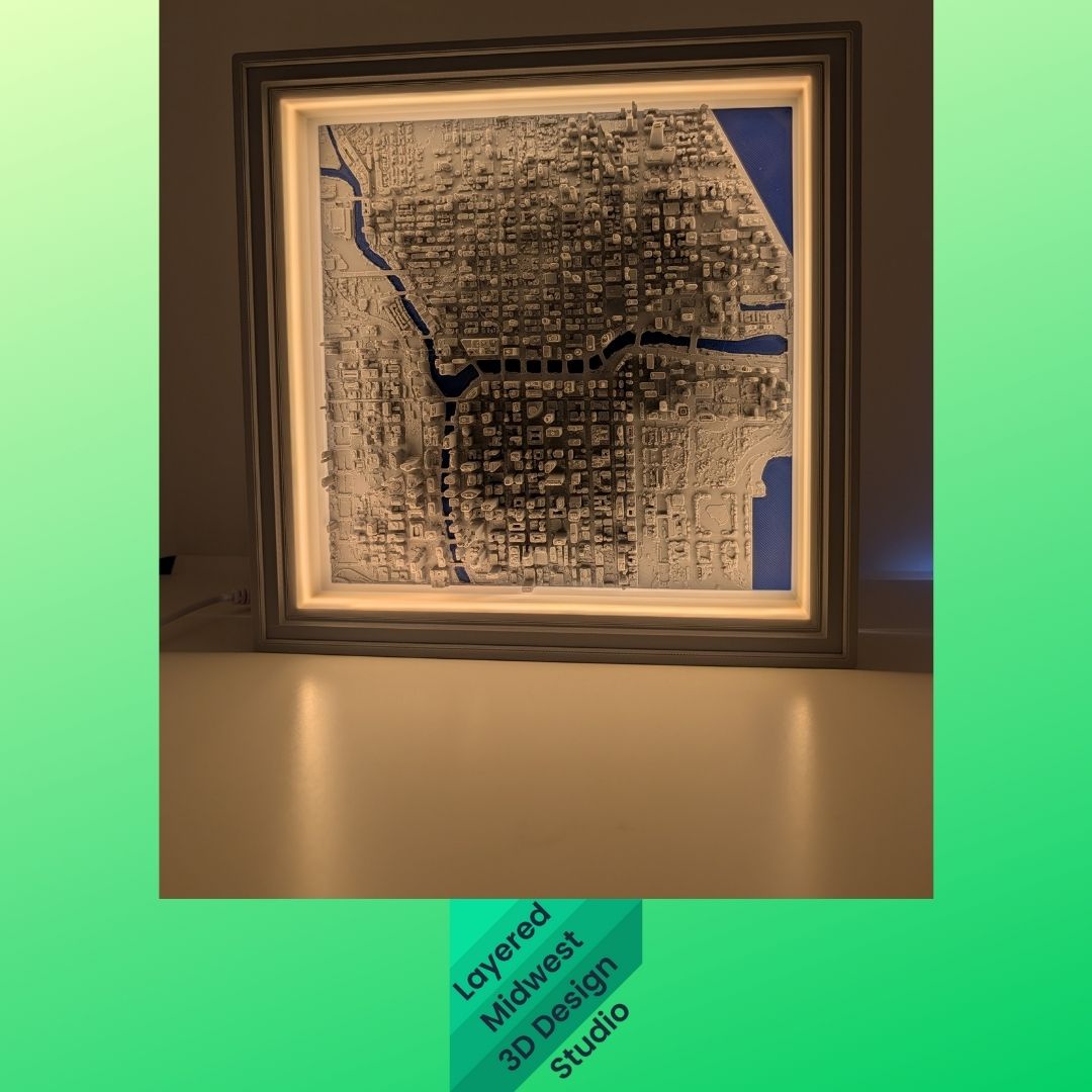 Lighted Topographical Map