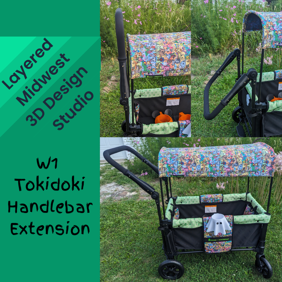 Wonderfold W1 / W2 Handlebar Extension | 3D Printed | Adds 7" of Height | Made to Order | W1 Tokidoki Compatible